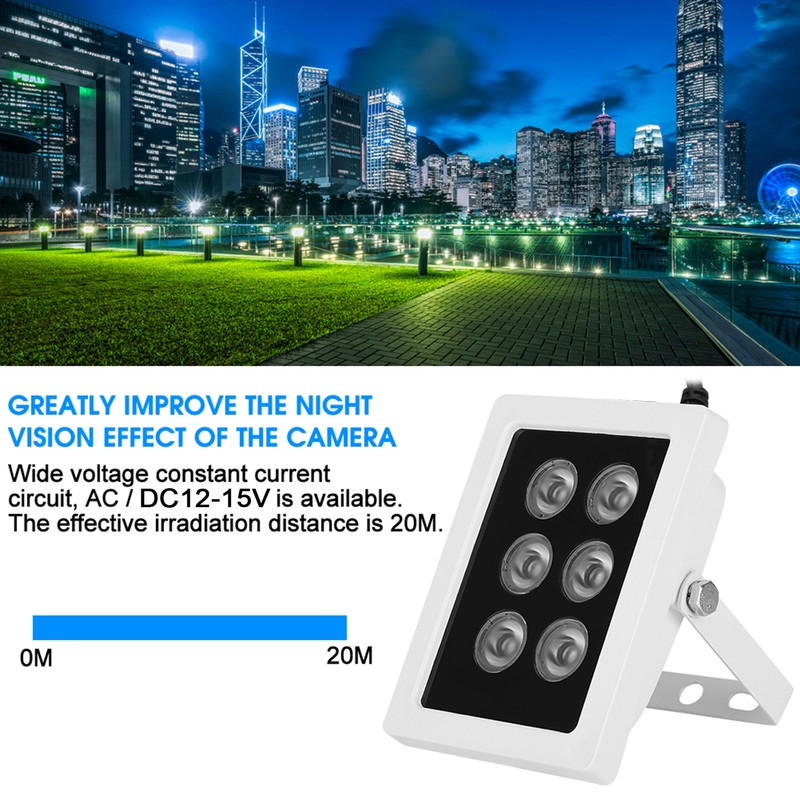DC12V 6W Infrared Fill Light 6 Lamps IR Illuminators IP66