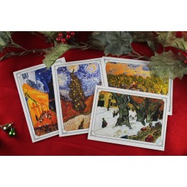 Van Gogh Gallery Beautiful Vincent van Gogh Based 4 Card Set Holiday Christmas Greeting Cards