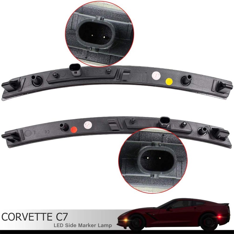 NJSBYL Smoked Lens Corvette C7 LED Front Rear Side Marker