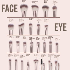 Professional Makeup Tools Set, 54pcs set Cosmetic Brush & Sponge & Puff & Headband & Brush Cleaning Bow Set,Facial Makeup & Cleaning Accessories, Makeup Products, Valentine Day Gift for her