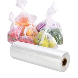 Efforias 500 Polythene Bags on a Roll Fruit Vegetable Clear Plastic Butchers Counter Bags Polythene Counter Bags | 9" x 14" | Fruit/Veg/Food/Meat (1 Roll - 500 Bags)
