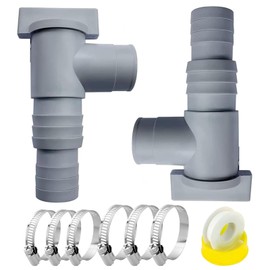 BDHYYM Shut-off Valve for Pools with 32 mm Hose Connection, Pool Hose 32 Shut-off Valve, PVC Pipe 32 mm Maintenance Pool Accessories with 6 Hose Clamps for Above Ground Pool and Pool Pump Maintenance