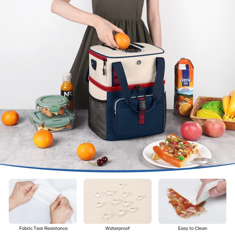 Maelstrom Lunch Box for Women,20L Insulated Lunch Bag Men,Leakproof Double
