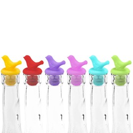 Southern Homewares Little Bird Set of 6 Colorful Silicone Wine Bottle Stopper Reusable Cute Gift Set, One Size, Multicolor