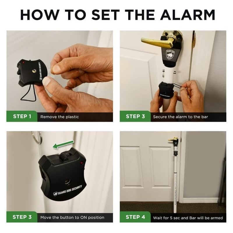 Guard Dog Security Adjustable Sliding Door Security Bar, Door Jammer