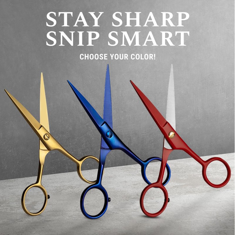 Ontaki 5" Professional German Beard & Mustache Scissors with 2