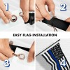 G128 6 Feet Tangle Free Spinning Flagpole (Black) Thin Blue