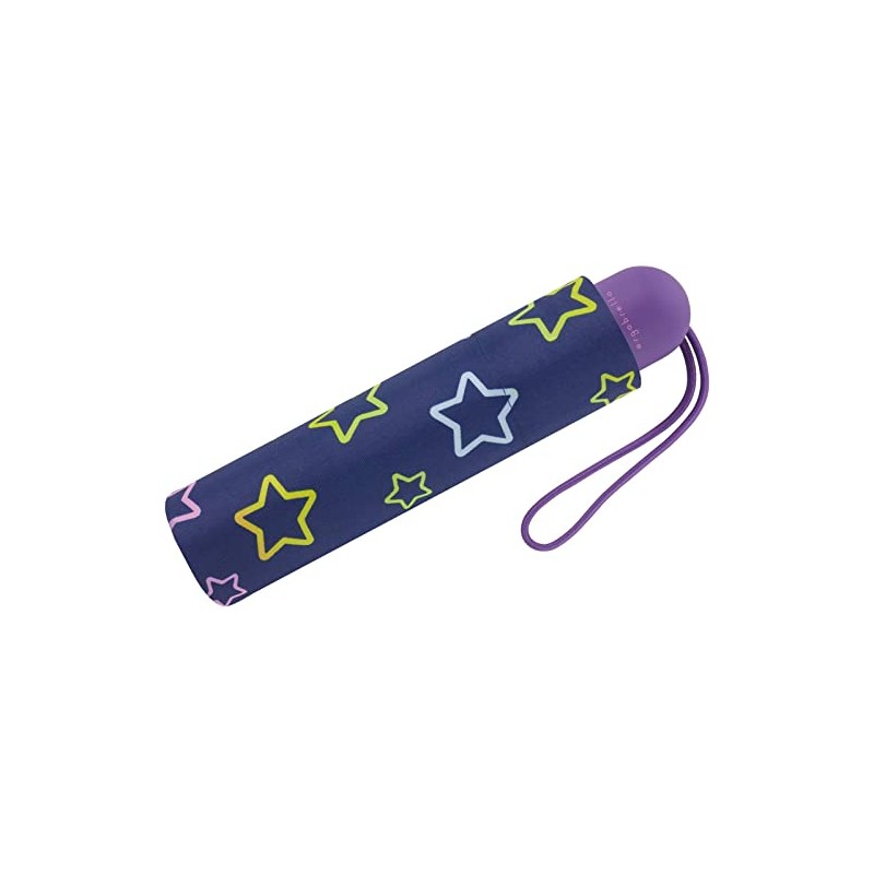 Ergobrella Children's Pocket Umbrella with Reflective Elements, glowing stars, Playful