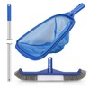 Pool Cleaning Kit, 16'' Pool Brush Head & Pool Skimmer
