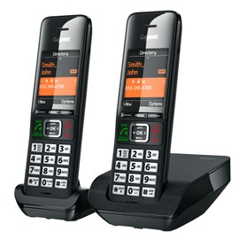 Gigaset Comfort 552 Duo - 2 Cordless Phones - Made in Germany - Elegant Design - Hands-Free Mode - Comfort Call Protection - Phone Book for 200 Entries, Titanium-Black