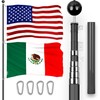 G128 Combo Pack: 25 Ft Telescoping Aluminum Flagpole (Black) &