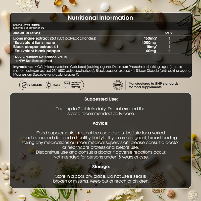 GN Lions Mane | 180 High Strength Lions Mane Supplement