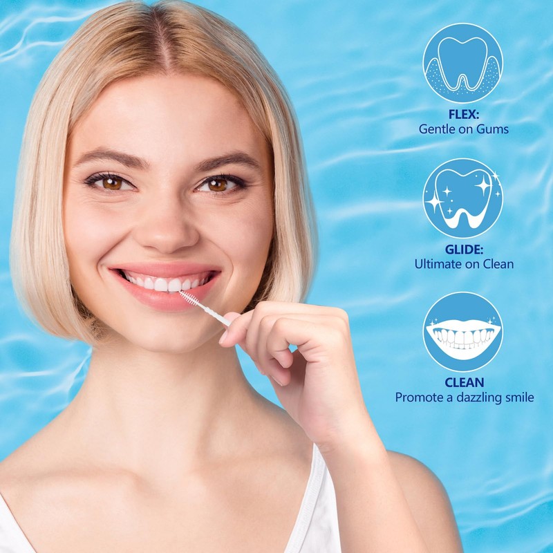 DanTicy Brushpicks Interdental Toothpicks,Soft Bristle Dental Floss Picks Toothpicks,Helps Removes