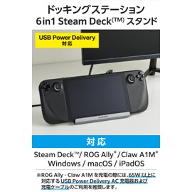 Elecom DST-W04 Rog Ally ASUS/Steam Deck/Claw A1M MSI Compatible, USB-C Hub, Docking Station Dock, 6-in-1, PD Support, 100 W (85 W Output), Standing Type, LAN Port, Ethernet, HDMI, 4K60Hz, Silver