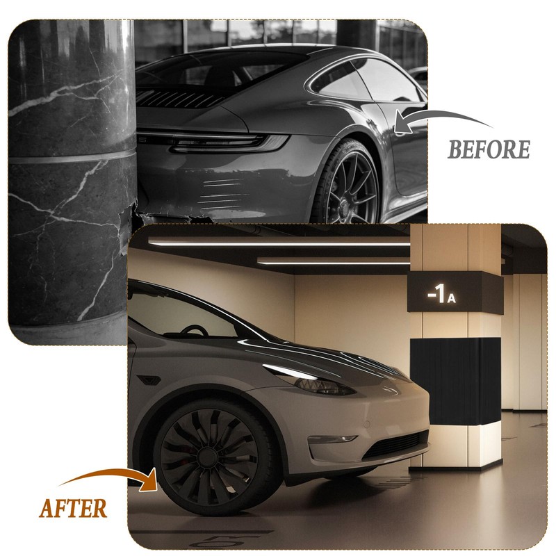 CebraBounze 4-Pack Garage Wall Protector, 14.9”x7.8” Self-Adhesive EVA Foam Bumpers,