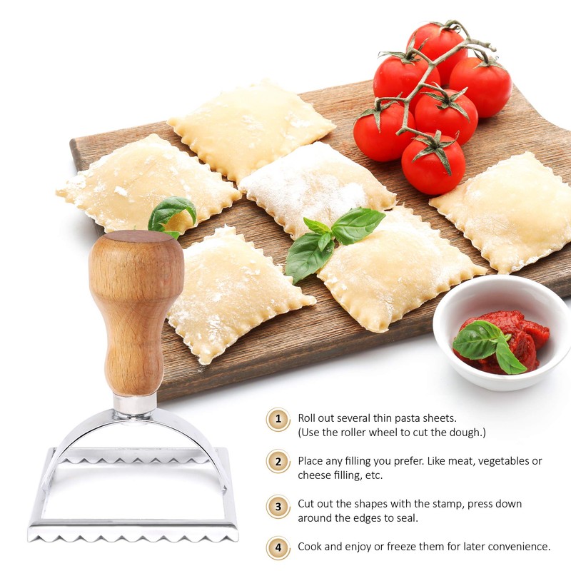 Ravioli Stamp Maker Cutter with Roller Wheel Set, Mold with