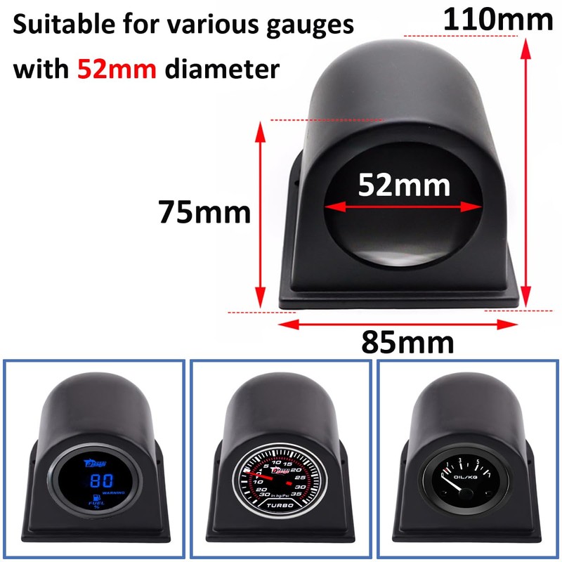 LKRXW 52mm Gauge Pod 2" Single Hole Gauge Pod Holder
