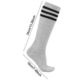 Dxhycc 3 Pairs Kids Soccer Socks Striped Knee High Socks Baseball Softball Socks Youth Athletic Socks for Boys Girls