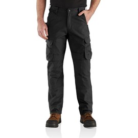Carhartt mens Rugged Flex Steel Cargo Work Utility Pants, Black, 38W x 30L US