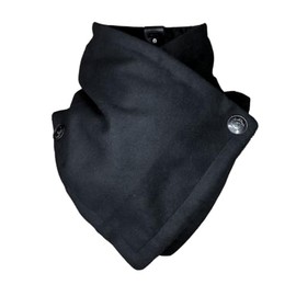 Dorka Clásica - bufanda cálida unisex cruzada, pashmina invierno para hombre o mujer. Diseño exclusivo, Versátil. Lana, Algodón. (Negro Liso, Unitalla)