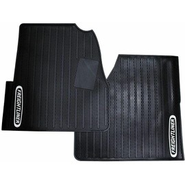 Freightliner Cascadia OEM New Generation Black Rubber Floor Mats with Logo Fits 2018-2024
