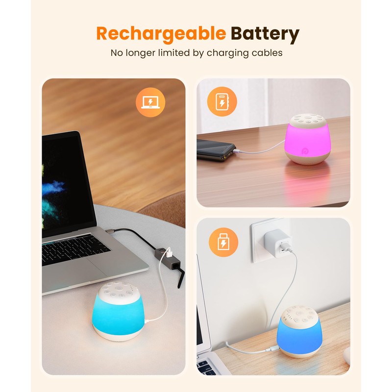 Dreamegg White Noise Machine, D16MAX Portable Sound Machine Baby for