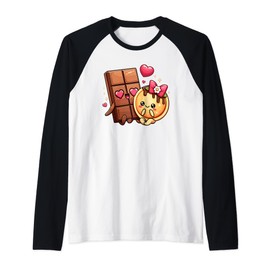 Choco And Pancake Couples Love Matching Chocolate Day Raglan Baseball Tee