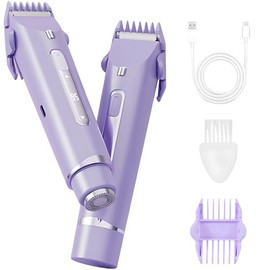 Recortadora Electrica Bikini Mujer Con Luces Auxiliares y LCD HD,Depiladora Facial Mujer 2 en 1 Sin Dolor IPL, Afeitadora Electrica Mujer de Doble Cabezal Portátil,para Axilas y Zonas Intimas