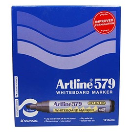 artline 579, 157903, Whiteboard Marker, Chisel Nib, 2-5mm Widths, Blue, 12 piece(Single Pack)