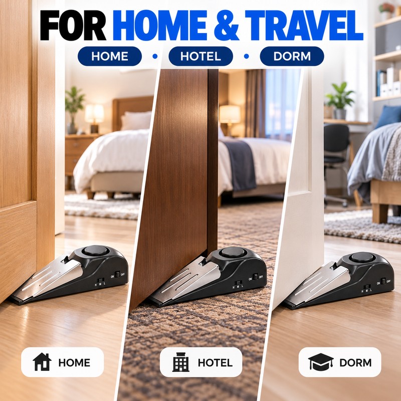 2 Pcs Door Stop Alarm for Home & Travel –