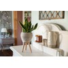 Decorasian Flower pot with integrated stand, braided from seagrass -