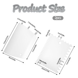 2Pcs Adhesive Spreader, Plastic Trowel Set Notched Glue Applicator Kits Reusable Plastic Epoxy Scrapers White Hardwood Flooring Spreader for Applying Glue Epoxy Resin Putty Paint