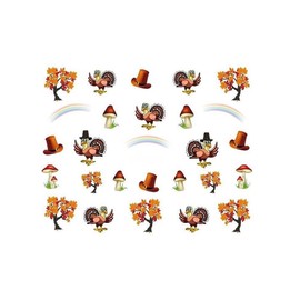 Autumn Leaf Maple Crown Thanksgiving Turkey Pumpkin Pie Fruit 3D Nail Sticker E452 Nail Wraps Stickers Manicure Supplies for Women Nails Full Long Lasting Easy Apply and Remove