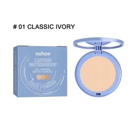 ouhoe Oil control concealer powder, makeup setting powder, smooth skin, complete makeup, suitable for all skin, cosmetics, makeup products, lasting - Color: Classic ivory