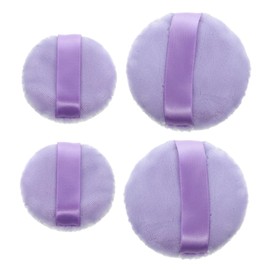 Baluue 4pcs Velour Loose Powder Puff Dual-sided Makeup Pads for Smooth Application Compact for Travel and Daily Use for All Skin Types