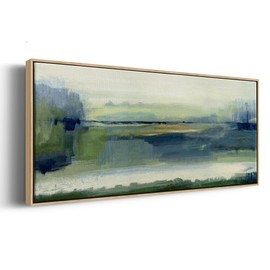 Renditions Gallery Abstract Nature Wall Art Glistening Meadow Serenity Floater Frame Paintings for Bedroom Living Room Kitchen - 24"X60" NATURAL GAL037