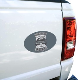 Supernatural Brother's Impala Automotive Car Refrigerator Locker Vinyl Euro Oval Magnet