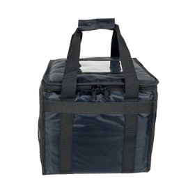 LEDSA MART Hot Food Bag For Pizza, Takeaway, Restaurant, Picnic, Indian, Chinese, Kebabs, Catering, Delivery Bag, Thermal Insulated (Black, 30L - 32x32x30cm)