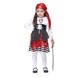 Forever Young Girls Skull Pirate Shipmate Buccaneer High Seas Caribbean Fancy Dress Costume (3-5 years)