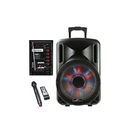 beFree Sound Bluetooth Powered PA Subwoofer with Illuminatiing Lights