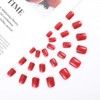 Bomine Red Press on Nails Short Square Fake Nails Glossy