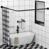 SIKAIQI Stretchable 304 Stainless L Shaped Bathroom Bathtub Corner Shower