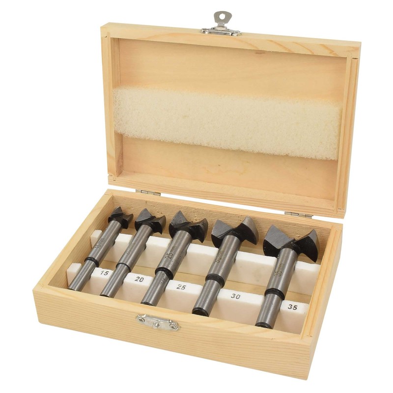 Forstner Drill Bit Set 5 Pieces Diameter 15-35 mm in