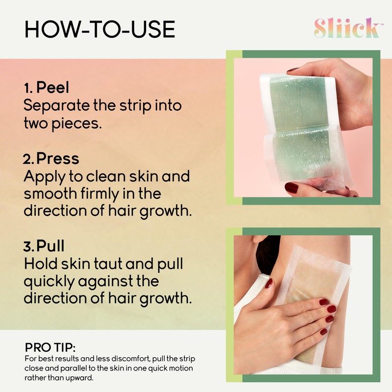 Sliick Ready-to-Use Wax Strips for Hair Removal – 40 Hair