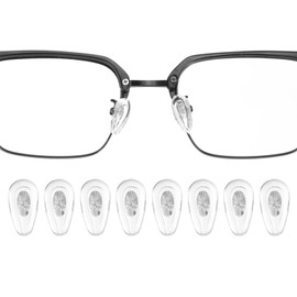 HARFINGTON 4 Pairs Eyeglass Nose Pad 6mm Thickness Silicone Anti-Slip Glasses Nose Grips Air Bag Copper Core Glasses Nose Pads for Plastic Frames Glasses Sunglasses, Silver