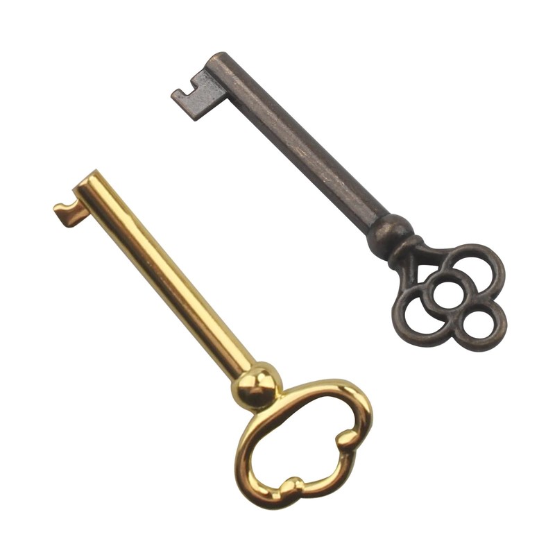 Hollow Barrel Antique Skeleton Keys KY-3 & KY-2AB Bronze for