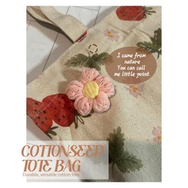 Miss Adola Aesthetic Cottonseed Flora Tote Bag for Women - with Magnetic Buckle and Inner Pocket for Lady Cloth Cotton Tote Bag for Shopping, Gym, Work, Travel, Library,Colorful Flower