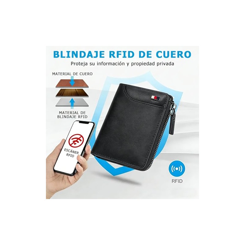 Carteras Para Caballero Con Cierre,Cartera Con Cierre Para Hombre,con RFID