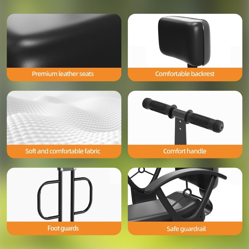 Rear Child Bike Seat for Family Rides – Adjustable Backrest,