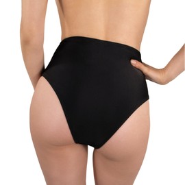 MYLILY Women's Bikini Bottoms with Ruffles, Bikini Bottoms Women's Black, Shape Bikini Bottom, High Waist Bikini Bottoms, Bikini with High Waistband, black, XXL